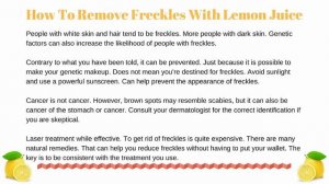 How To Remove Freckles With Lemon Juice Rid Of Freckles Chanel