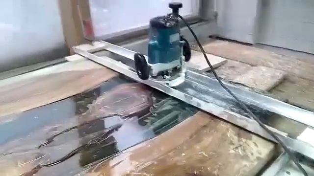 Калибровка столешницы с эпоксидной смолой