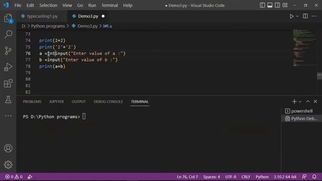 #9 Type Casting in python | Python for beginners | #typecasting #pythonforbeginners #python