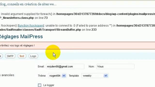 Réglages MailPress avancées смотреть онлайн