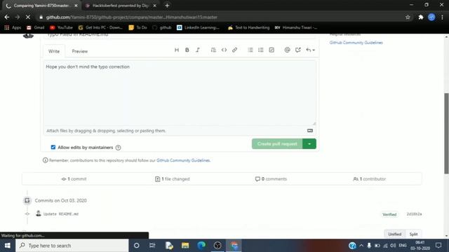 Creating Your First Pull Request (PR) with Git and without Git | Hacktober Fest | Open Src | Github смотреть онлайн