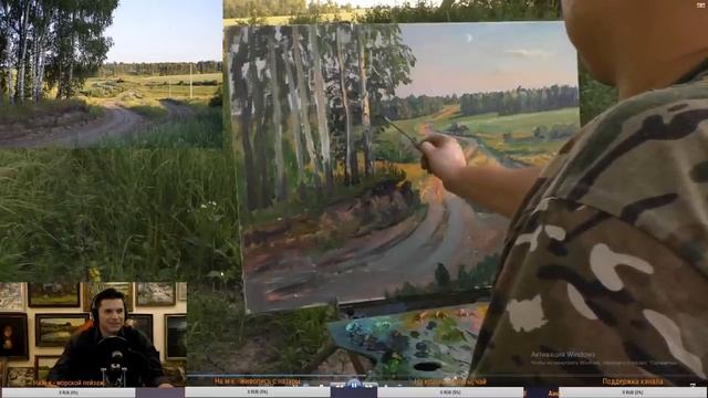 Как нарисовать картину с натуры. Деревенский пейзаж маслом - дорога