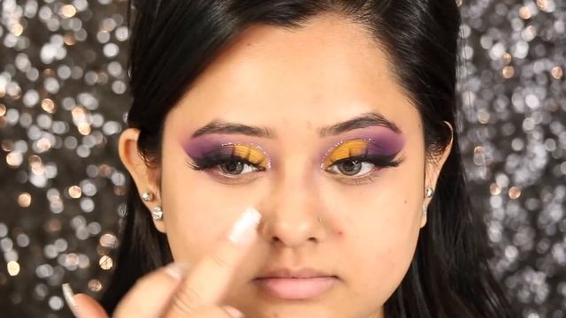 Purple  Yellow Eye Makeup Look  EID Makeup Look 2018
