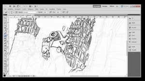 How to Inking a Post Apocalyptic City, with photoshop 20'