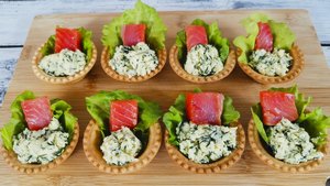 Вкусная закуска в тарталетках на праздничный стол