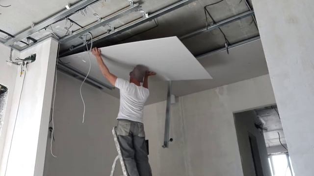 Как одному собрать потолок из гипсокартона смотреть онлайн