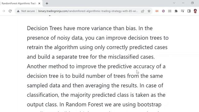 Random Forest Algorithmic Trading Strategy with 85% winrate in python