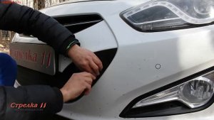 Защита радиатора для HYUNDAI i40 с 2012г.в. (Черная) - strelka11.ru