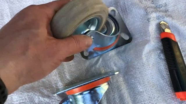 Турецкая колёсная опора на серой резине Д-100 мм смотреть онлайн