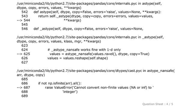 Pandas : Data type conversion error: ValueError: Cannot convert non-finite values (NA or inf) to in смотреть онлайн
