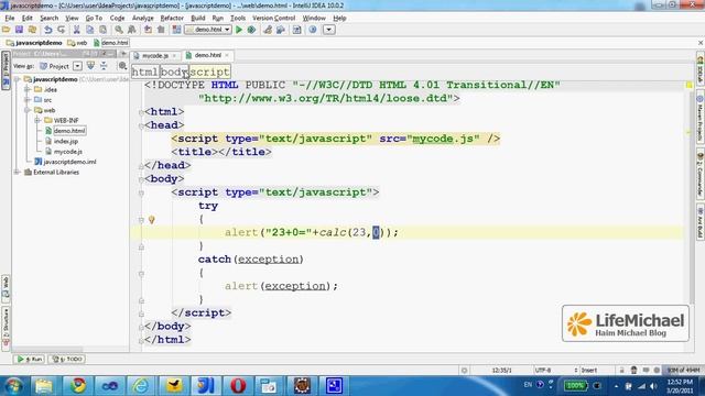 JavaScript Error Handling using IntelliJ