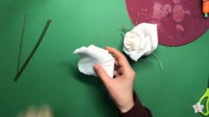 Crepe paper flower "White Rose" making tutorial n.46 | DIY | Healing