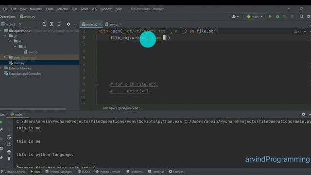 how to write in a file(file handling in python):learn python in hindi