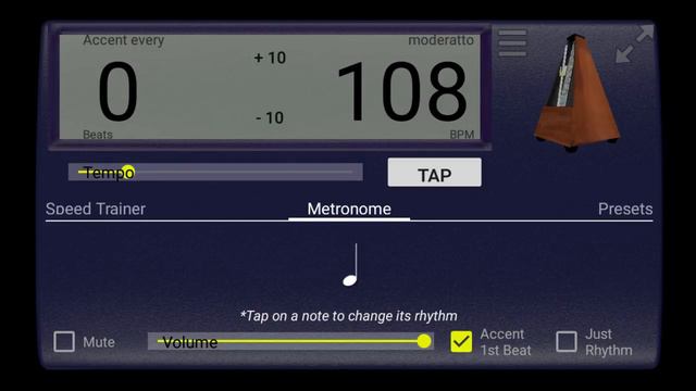 108 BPM Metronome Click track featuring Creative Rhythm Metronome App for Android смотреть онлайн