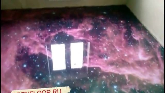 Наливные 3d полы. Наливные полы в спальне, картинка - космос
