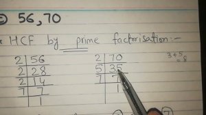 HCF of 56 , 70 by prime factorisation method || How to find hcf by prime factorization method #hcf