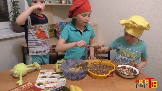 Рецепты для детей. Дети готовят торт. Детский рецепт