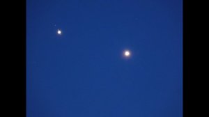 Великое сближение Венера и Юпитер. Видны спутники Юпитера