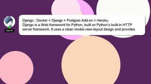 Django : Docker + Django + Postgres Add-on + Heroku