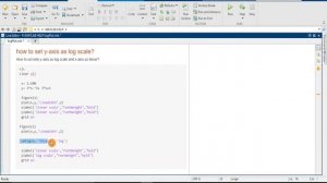 How to set the y-axis as log scale and x-axis as linear. #matlab #matlabtutorials