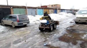 Минитрактор из мотоблока Нева. Фронтальный ковш. Homemade mini dozer