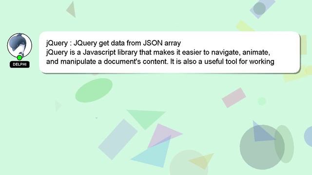 jQuery : JQuery get data from JSON array смотреть онлайн