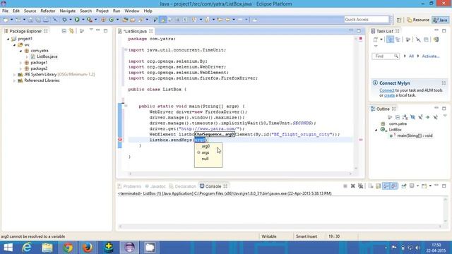 How To Handle Listbox In Selenium Webdriver | Select class in Yatra.com