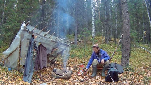 В лес к озеру Старому шалашу .2 ЧАСТЬ заключительная .Bushcraft смотреть онлайн