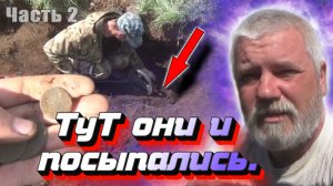 Куча царских монет. Шурф кто то бросил, а мы продолжили.