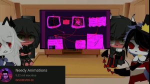 Helluva Boss reagindo a Moxxie e o C.C/Chris| Gacha Club |