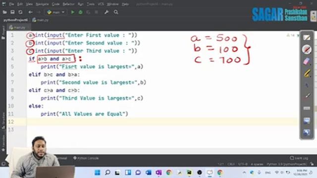 #6 Multiple Conditional Statements In Python (if elif ,else ) By Vaibhav Katiyar #pythonclass #part