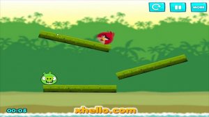 Angry Birds Kick Piggies - GAMEPLAY STELLA AND RED KICK OUT PIGS!