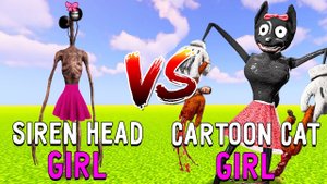 СИРЕНОГОЛОВАЯ против МУЛЬТЯШНОЙ КОШКИ в майнкрафт ! Битва GIRL SIREN HEAD VS CARTOON CAT GIRL
