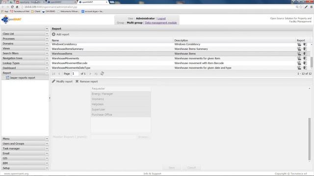OpenMAINT: Report