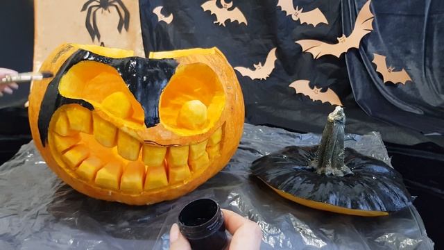 Halloween pumpkin / DIY / Тыква на хэллоуин / Jack lamp / Джек-светильник /