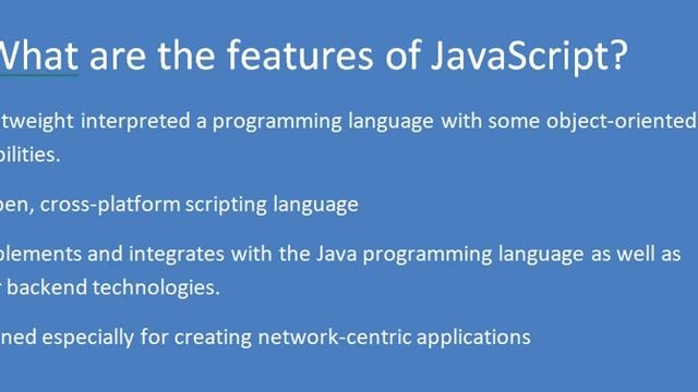 2.features of javascript?||Javascript interview questions and answers