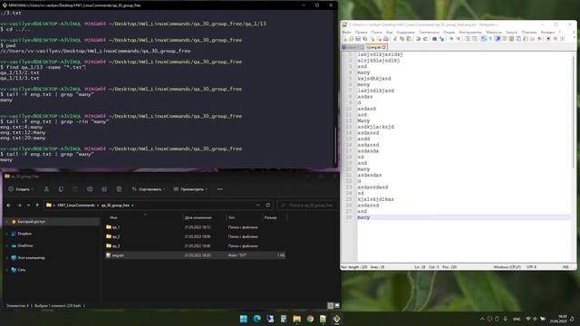 Linux commands Git Bash