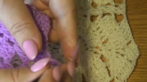 Полукруглая шаль с каймой "Листья"