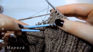 Шапка Кошка. Вяжем спицами// Women's hats knitting