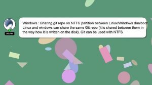 Windows : Sharing git repo on NTFS partition between Linux/Windows dualboot