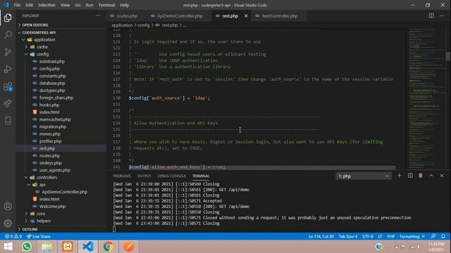 CRUD-1: RESTful API in codeigniter 3.x Install & setup security login auth and api key using POSTMA