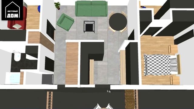 ?ЛУЧШИЙ МИНИ ДОМ 50 м2/ КАК УМЕСТИТЬ КУХНЮ-ГОСТИНУЮ, 2 СПАЛЬНИ И КАБИНЕТ/Проект MINIK-50 смотреть онлайн