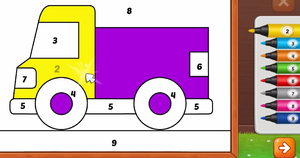 Веселая раскраска. Раскрашиваем по цифрам. На Русском.