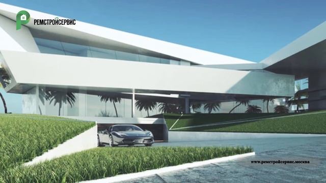 Роскошный проект дома в стиле Хай-Тек 600 м2. Дом с бассейном, шикарными террасами и парковкой смотреть онлайн