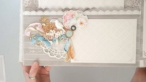 Свадебный альбом "Жемчужный". Ручная работа. Скрапбукинг. Wedding album "Pearl". Scrapbooking.