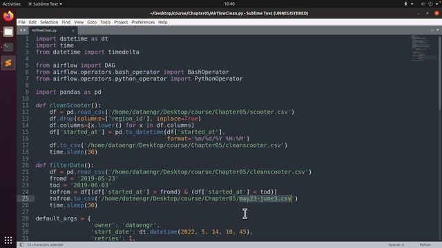Data Engineering 5-3.  Cleaning Data Using Apache Airflow