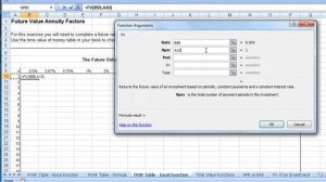 Excel   FV Annuity Factor Table