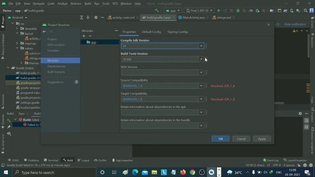 Failed to find build tools revision 30.0.2 (English)