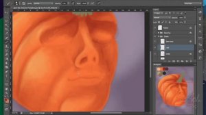 Creepy Halloween Pumpkin Photoshop Digital Painting Time Lapse