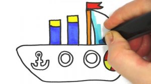 Bolalar uchun qayiq chizish |Drawing boat for kids|Рисование лодка для детей